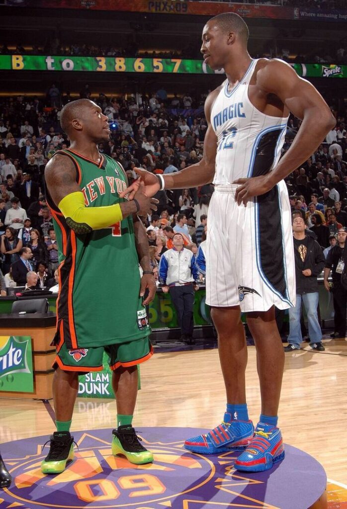 Heights in basketball is usually the difference between a Center (5) and a Point Guard (1).