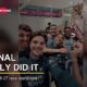 Arsenal players celebrating the Premier League title with headline text: Arsenal Finally Did It.
